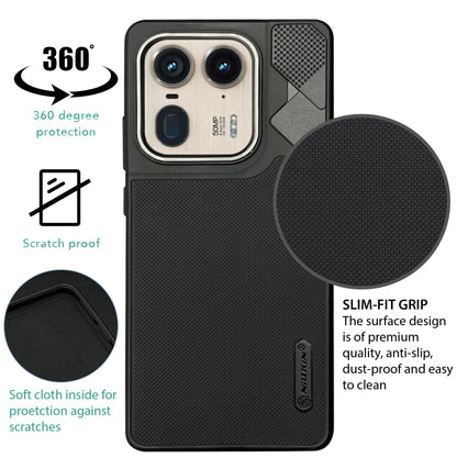 NIUKIN Fancy Super Frosted Dotted Case with Camera Ring for Moto Edge 50 Ultra