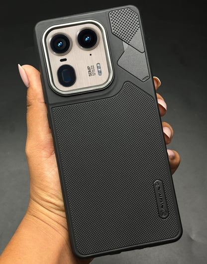 NIUKIN Fancy Super Frosted Dotted Case with Camera Ring for Moto Edge 50 Ultra