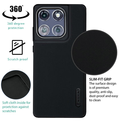 NIUKIN Super Frosted Dotted Case with Camera Ring for Moto Edge 60 Fusion
