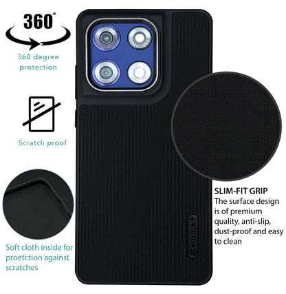NIUKIN Super Frosted Dotted Case with Camera Ring for Moto Edge 60 Stylus