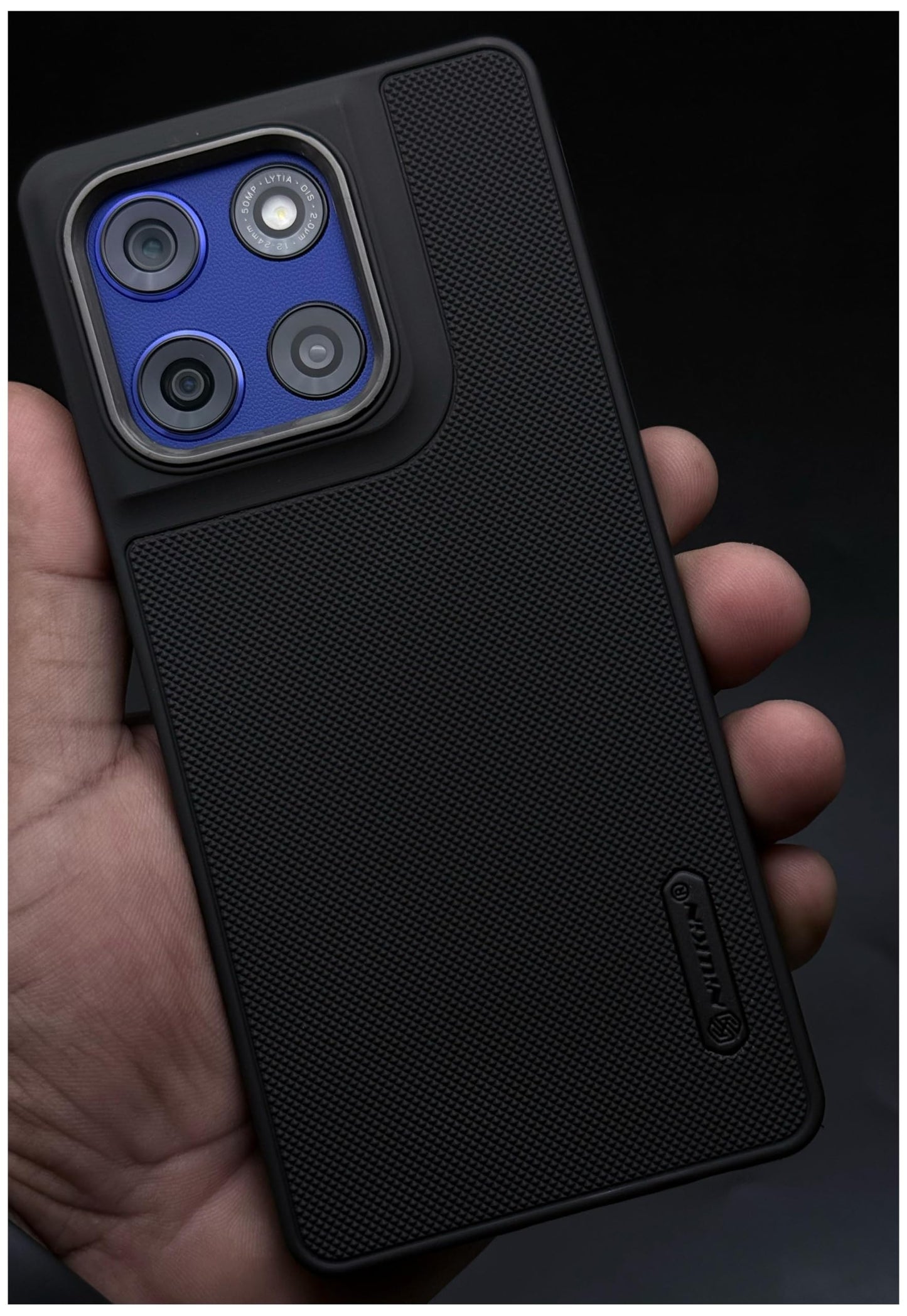 NIUKIN Super Frosted Dotted Case with Camera Ring for Moto Edge 60 Stylus