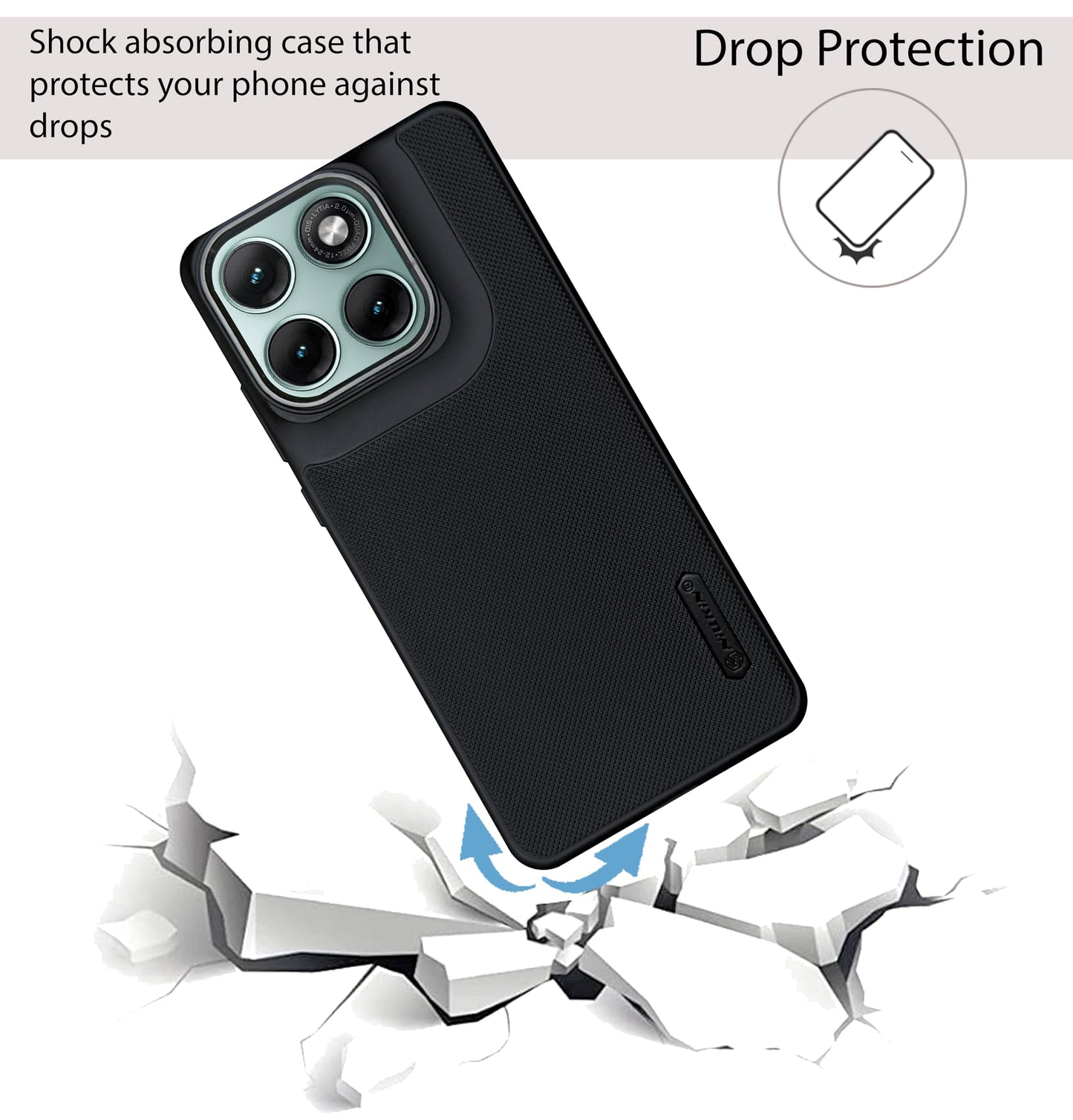 NIUKIN Super Frosted Dotted Case with Camera Ring for Moto Edge 70 Fusion
