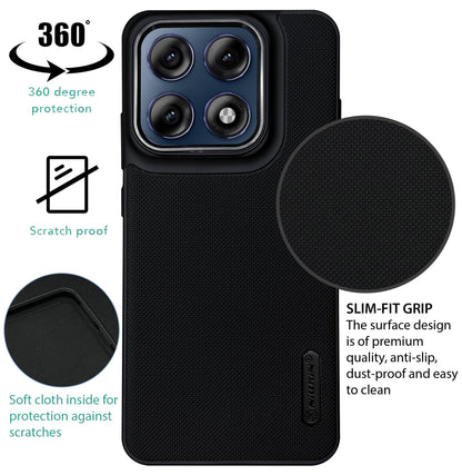NIUKIN Super Frosted Dotted Case with Camera Ring for Moto Edge 70 Pro