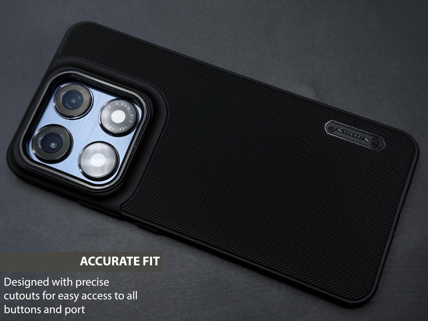NIUKIN Super Frosted Dotted Case with Camera Ring for Moto Edge 70 Pro
