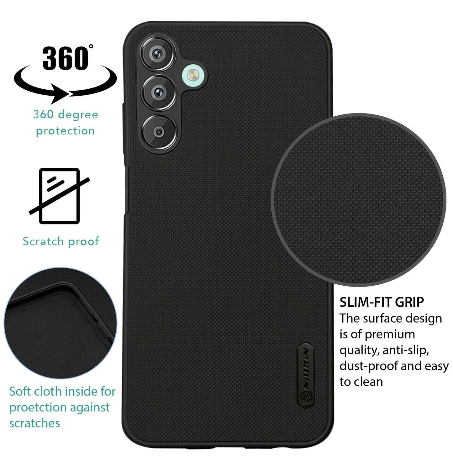 NIUKIN Super Frosted Dotted Case for Samsung M15 5G