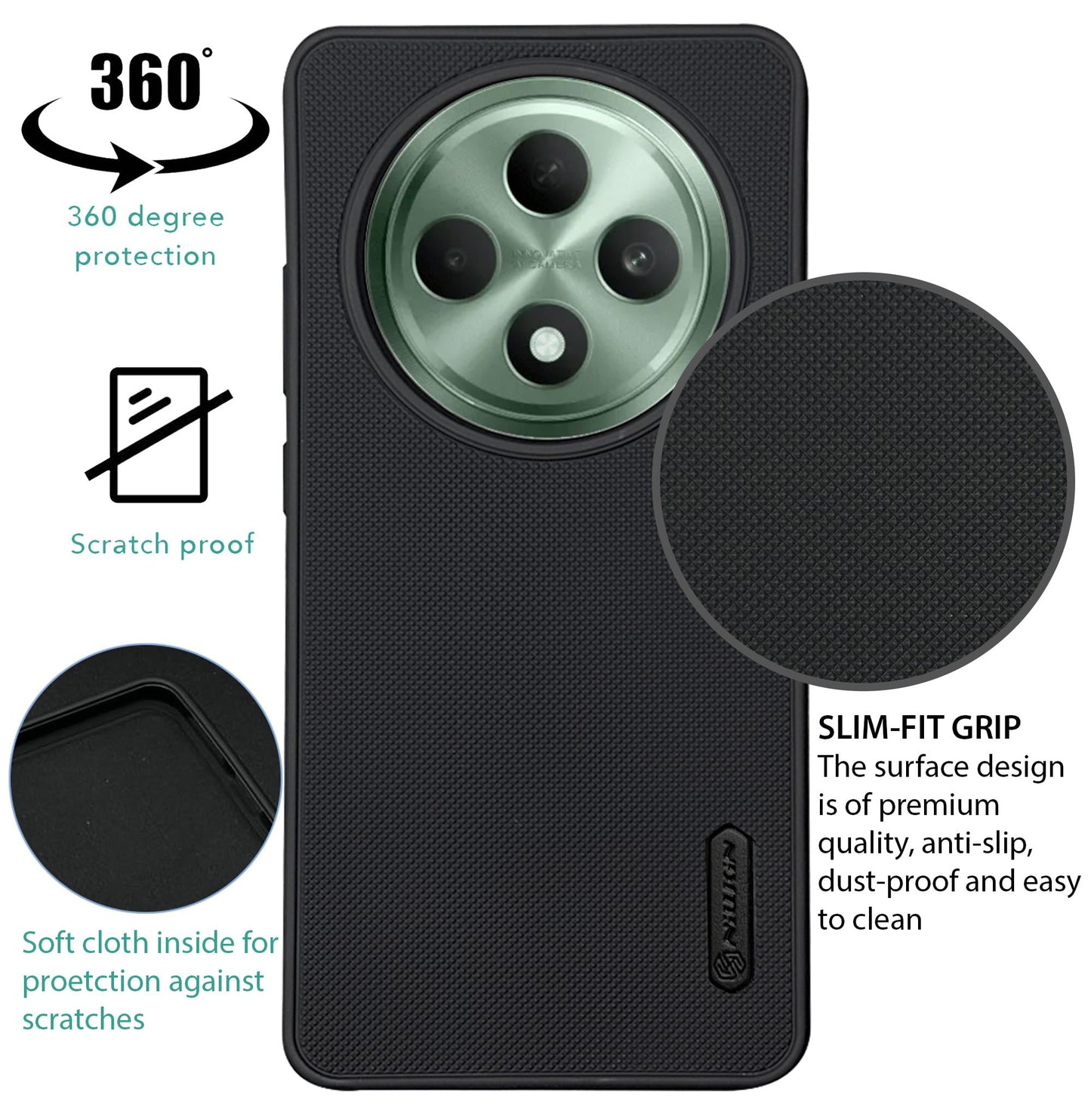 NIUKIN Super Frosted Dotted Case for Oppo F27 5G