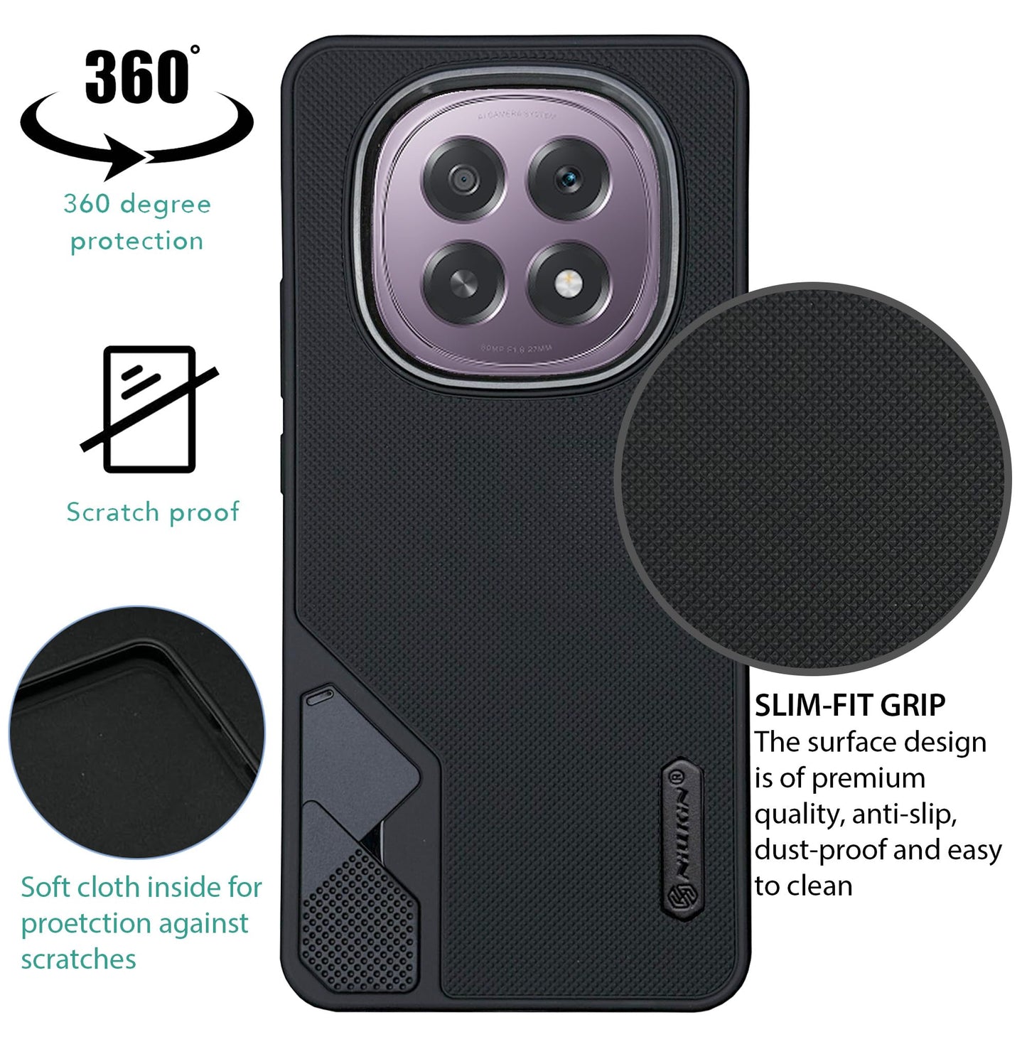 NIUKIN Fancy Super Frosted Dotted Case with Camera Ring for Oppo F29
