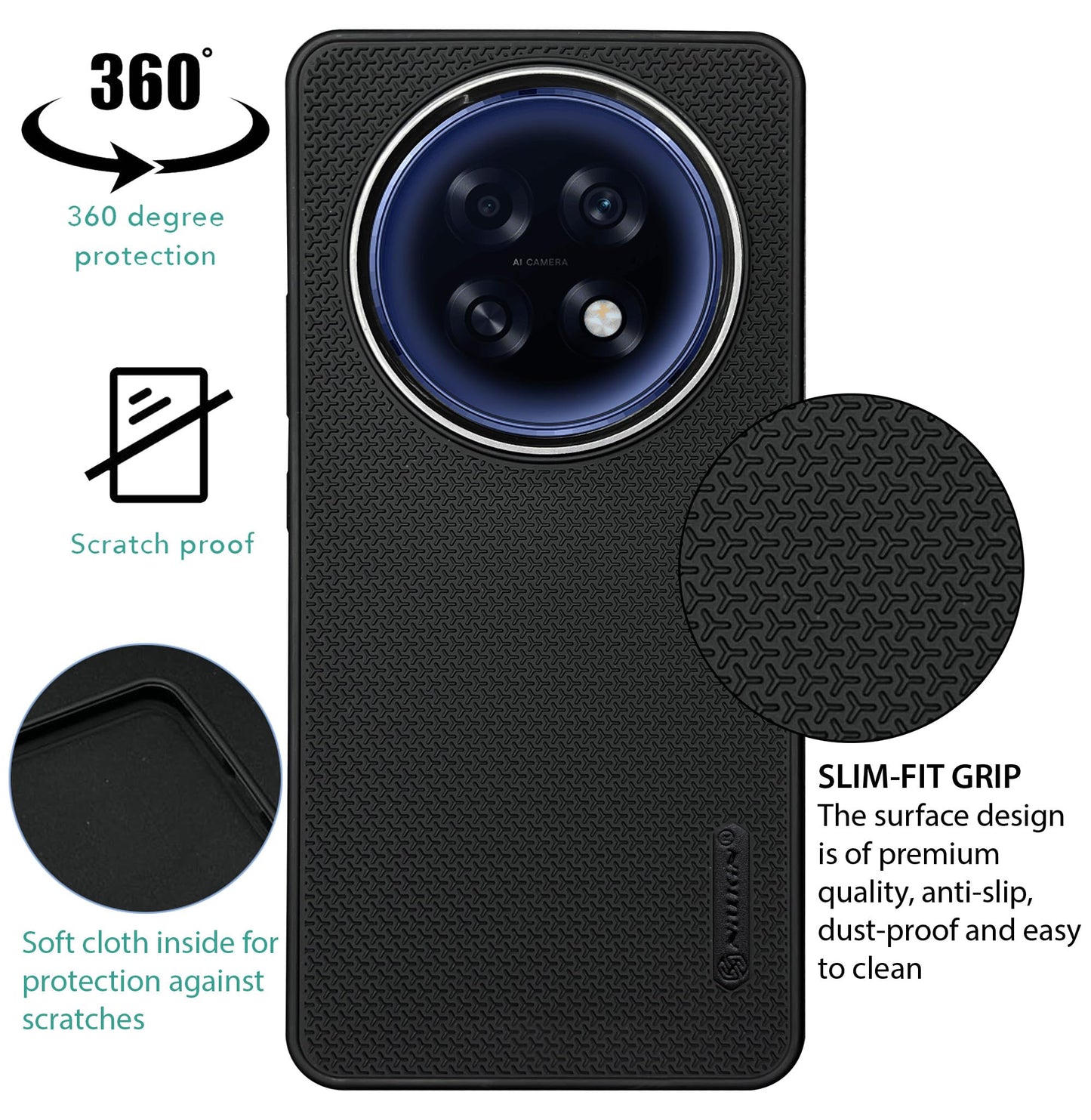 Niukin Grip Guard Back Case with Camera Ring for Oppo F31 Pro Plus