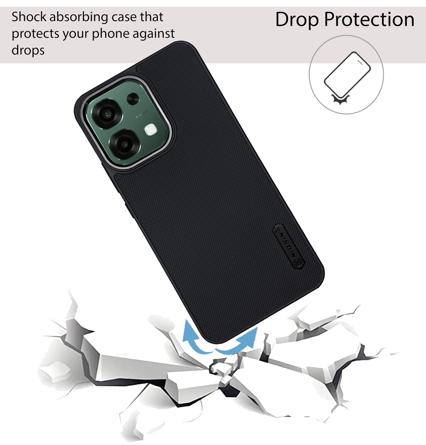 NIUKIN Super Frosted Dotted Case with Camera Ring for Oppo F33