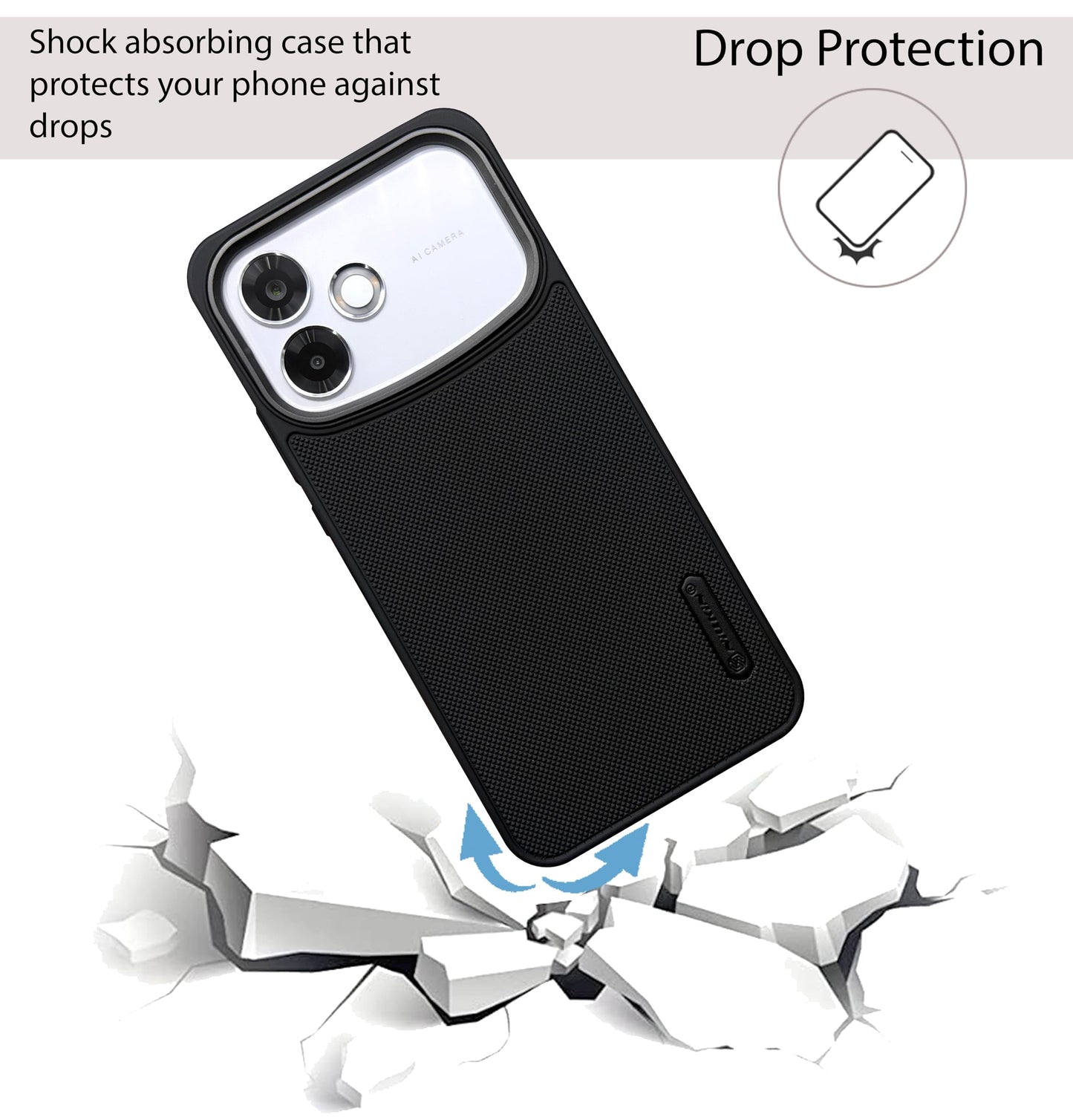 NIUKIN Super Frosted Dotted Case with Camera Ring for Oppo F33 Pro