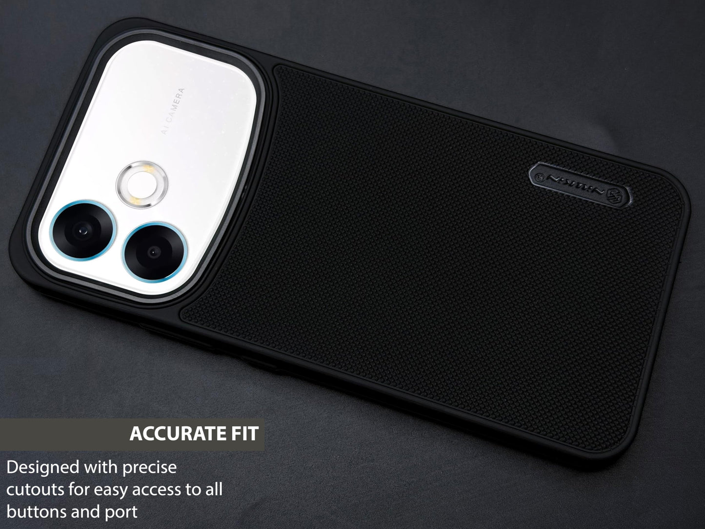 NIUKIN Super Frosted Dotted Case with Camera Ring for Oppo F33 Pro