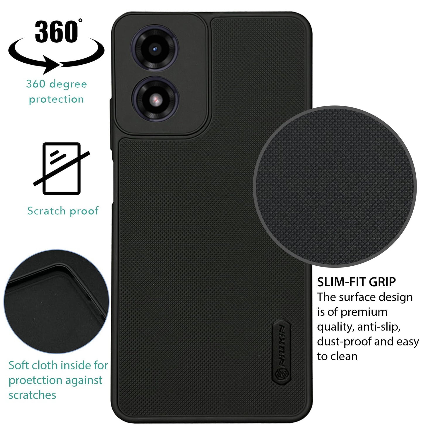 NIUKIN Super Frosted Dotted Case for Moto G04