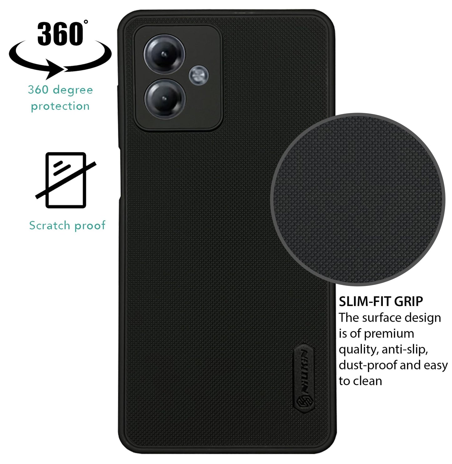 NIUKIN Super Frosted Dotted Case for Moto G14
