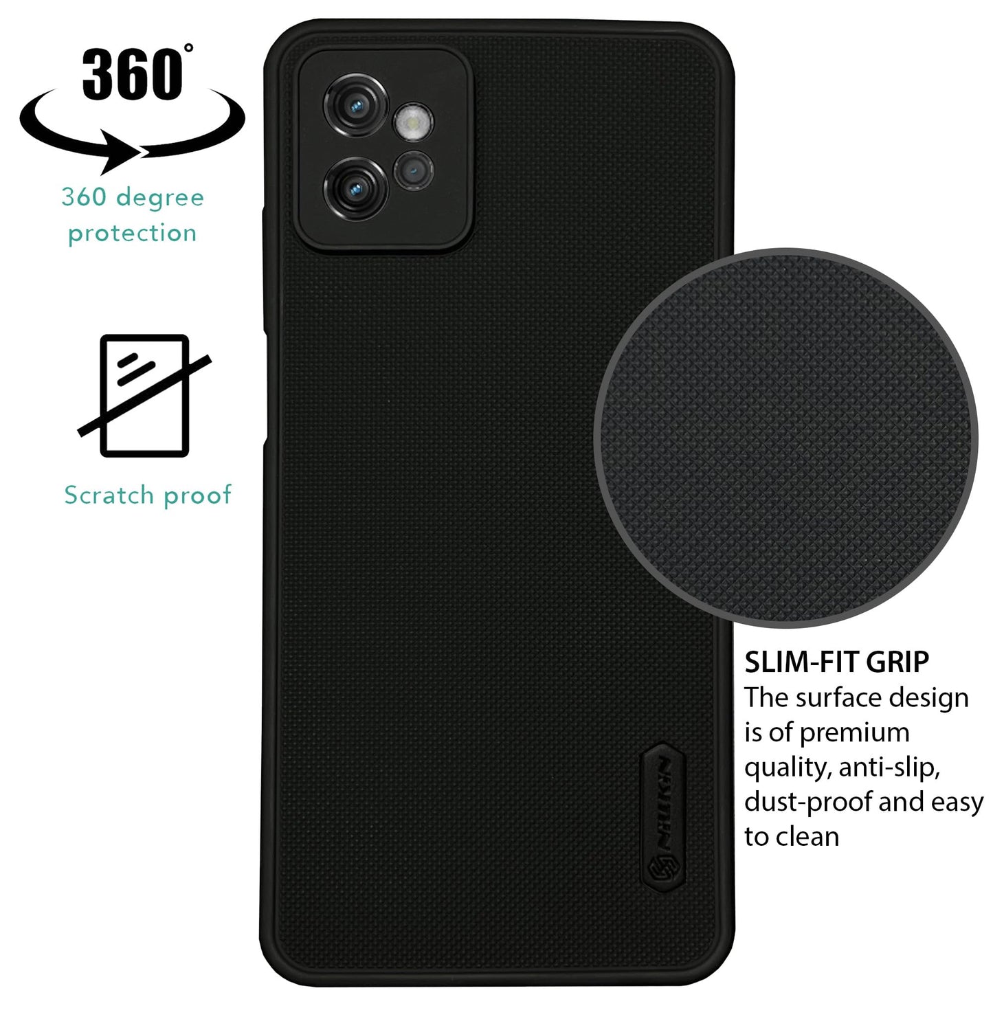 NIUKIN Super Frosted Dotted Case for Moto G32