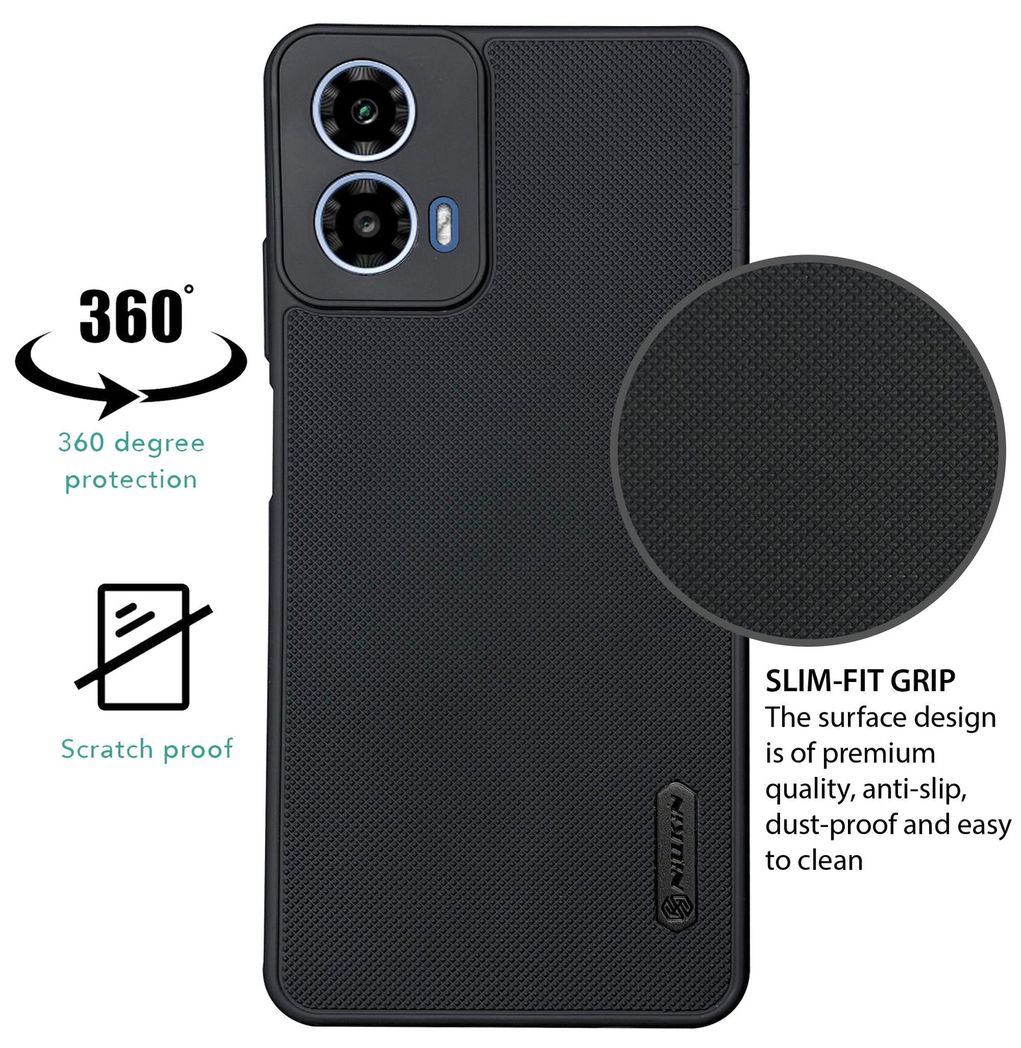 NIUKIN Super Frosted Dotted Case for Moto G34
