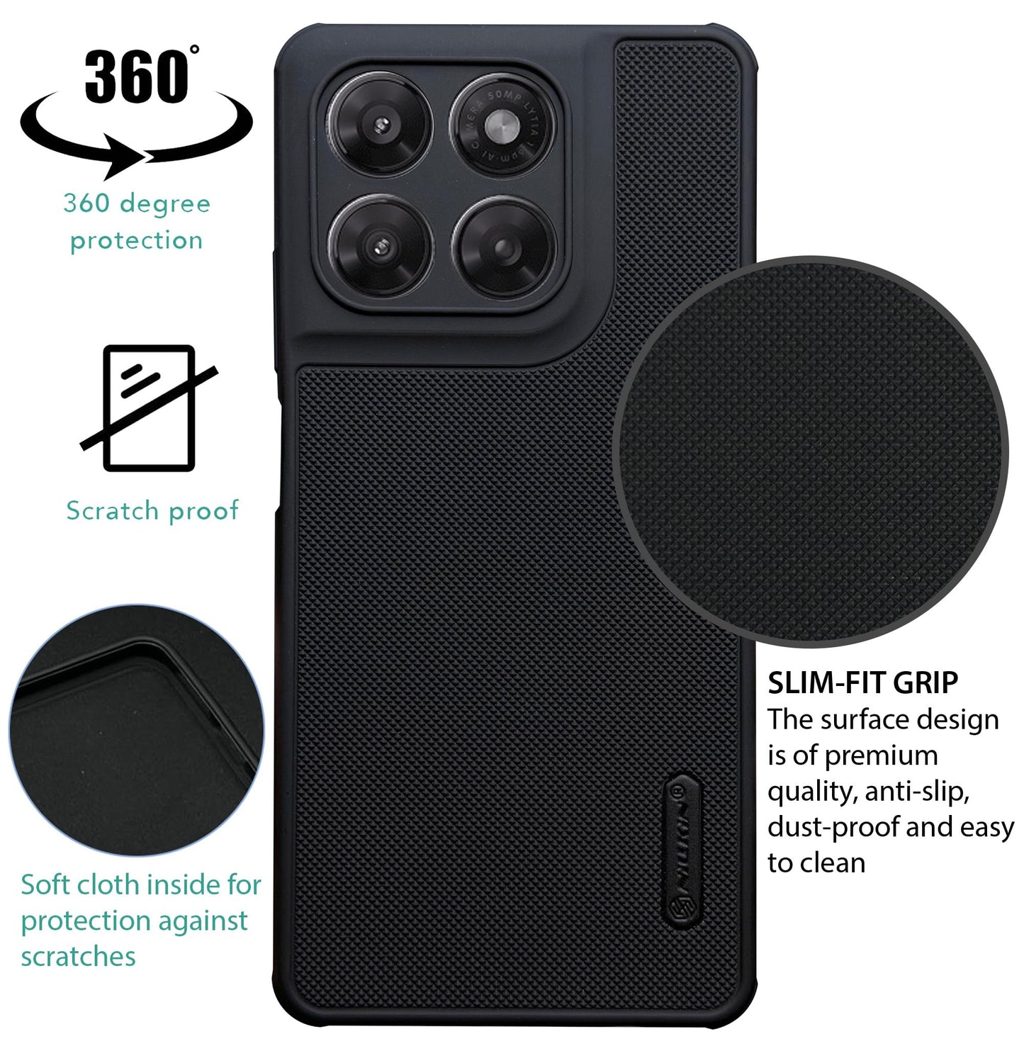 NIUKIN Super Frosted Dotted Case for Moto G37 Power