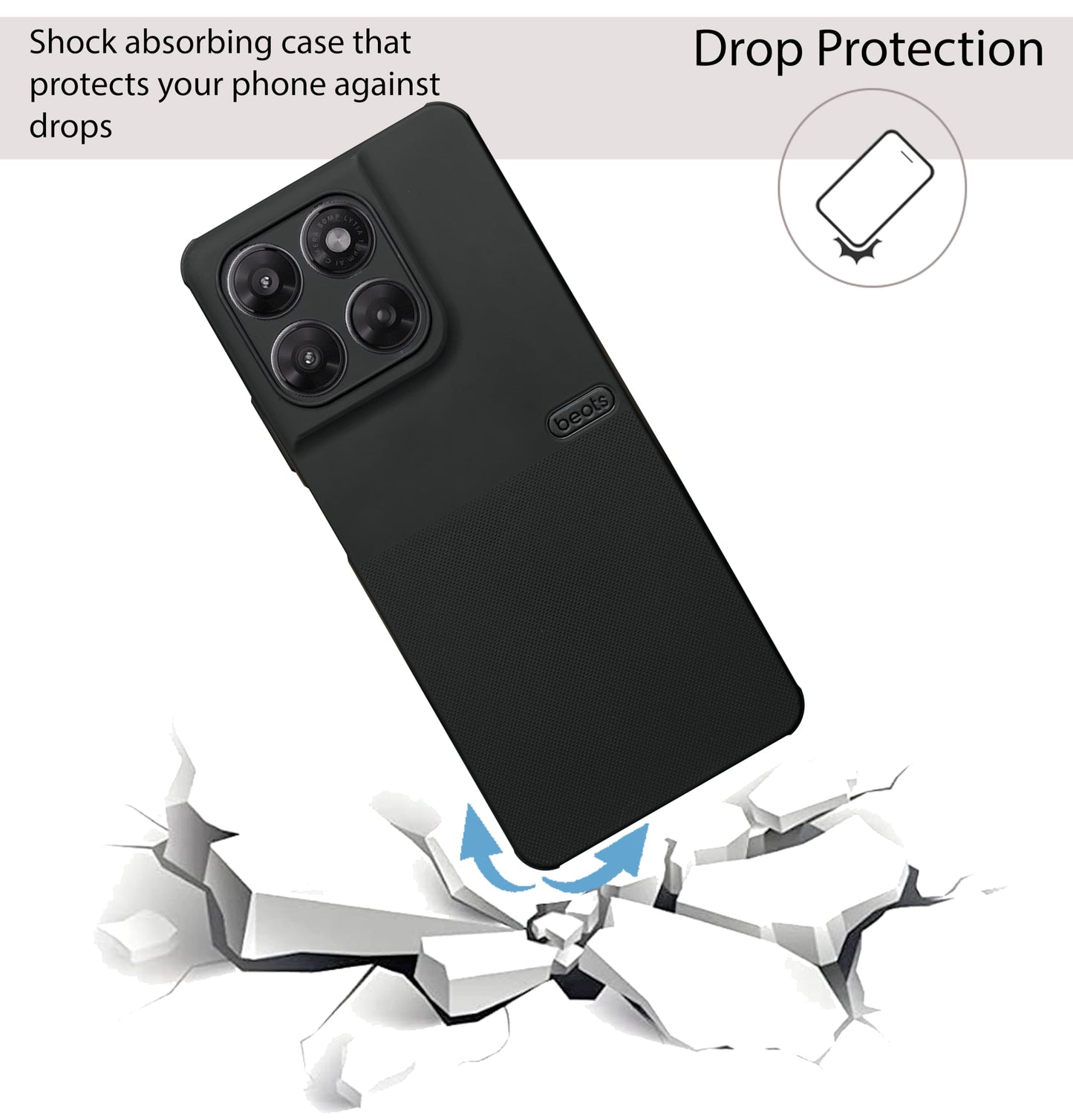 BEOTS Rugged back case with Camera Ring for Moto G37