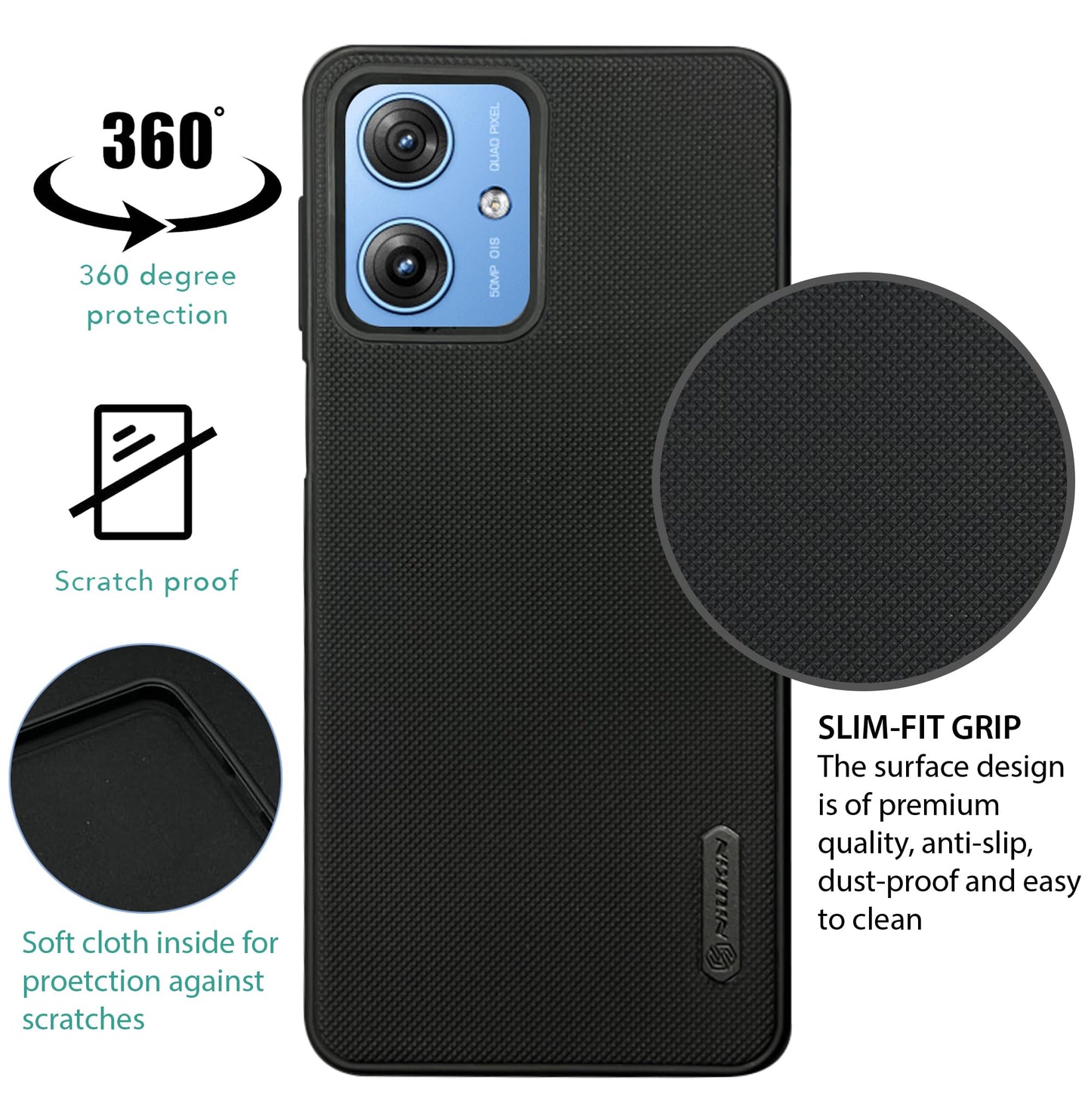 NIUKIN Super Frosted Dotted Case for Moto G64