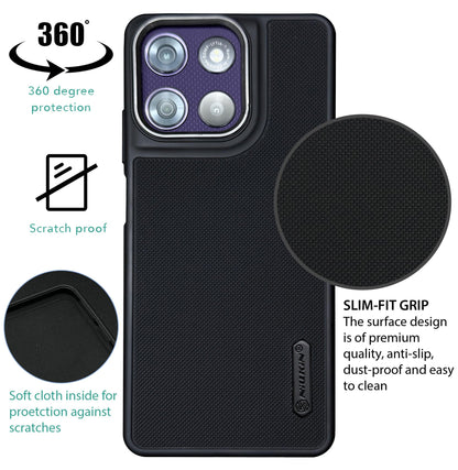 NIUKIN Super Frosted Dotted Case with Camera Ring for Moto G57 Power