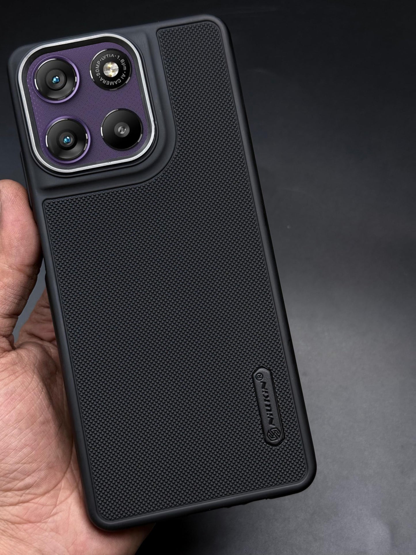 NIUKIN Super Frosted Dotted Case with Camera Ring for Moto G57 Power
