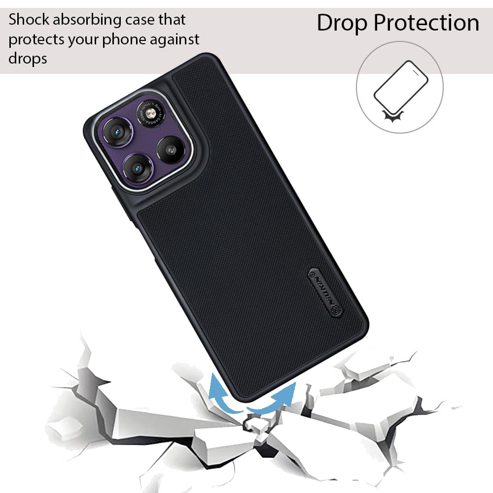 NIUKIN Super Frosted Dotted Case with Camera Ring for Moto G57 Power