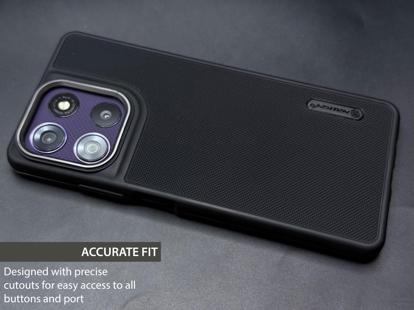 NIUKIN Super Frosted Dotted Case with Camera Ring for Moto G57 Power
