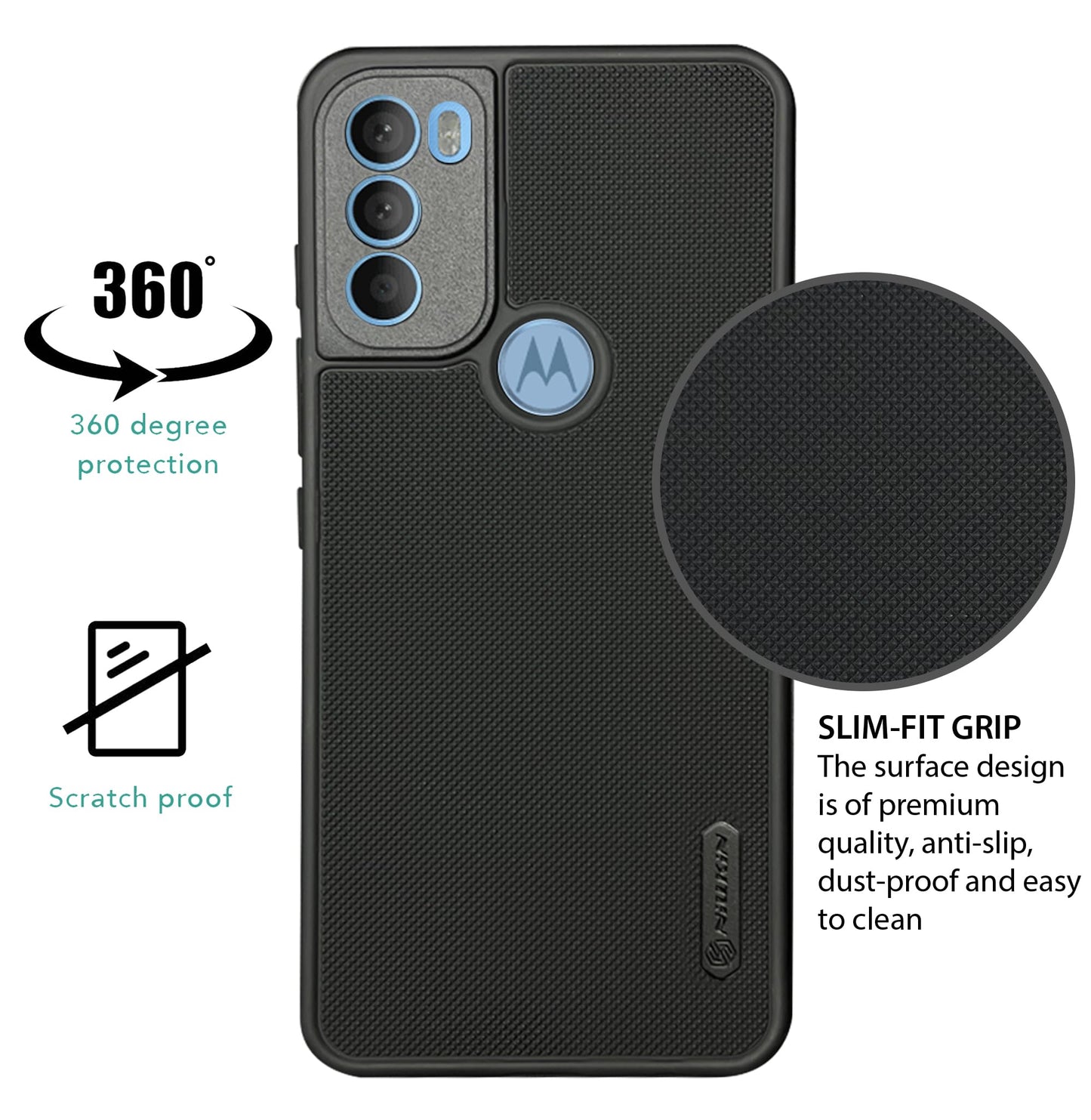 NIUKIN Super Frosted Dotted Case for Moto G71
