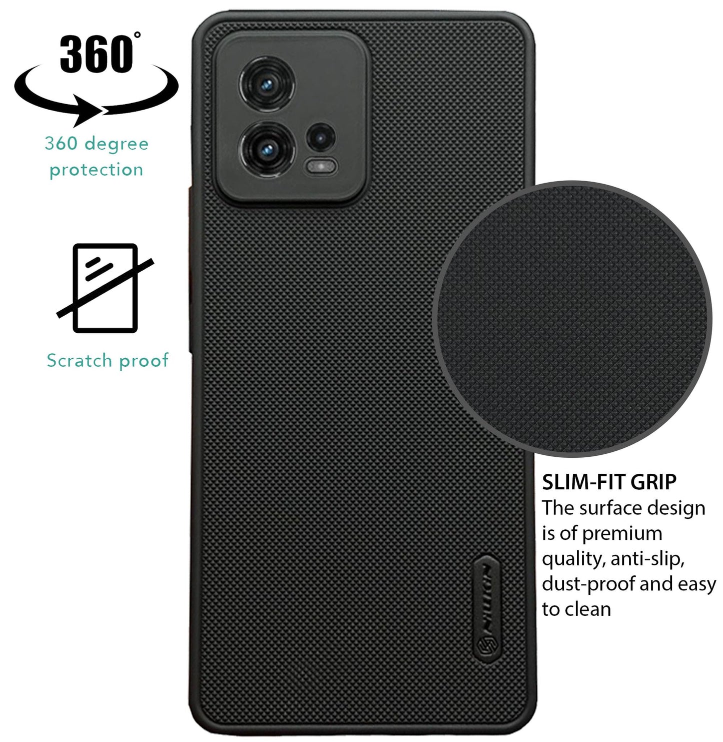 NIUKIN Super Frosted Dotted Case for Moto G72