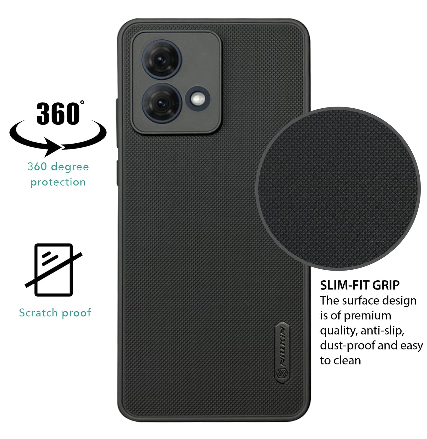 NIUKIN Super Frosted Dotted Case for Moto G84