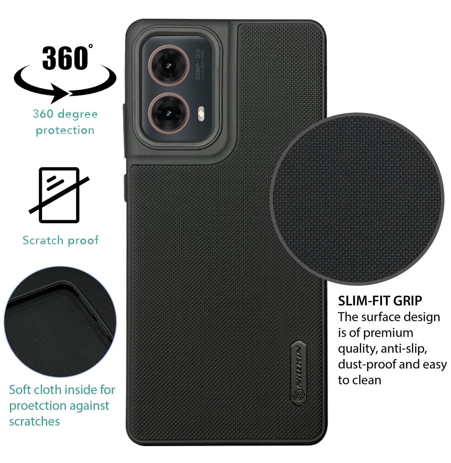 NIUKIN Super Frosted Dotted Case for Moto G85