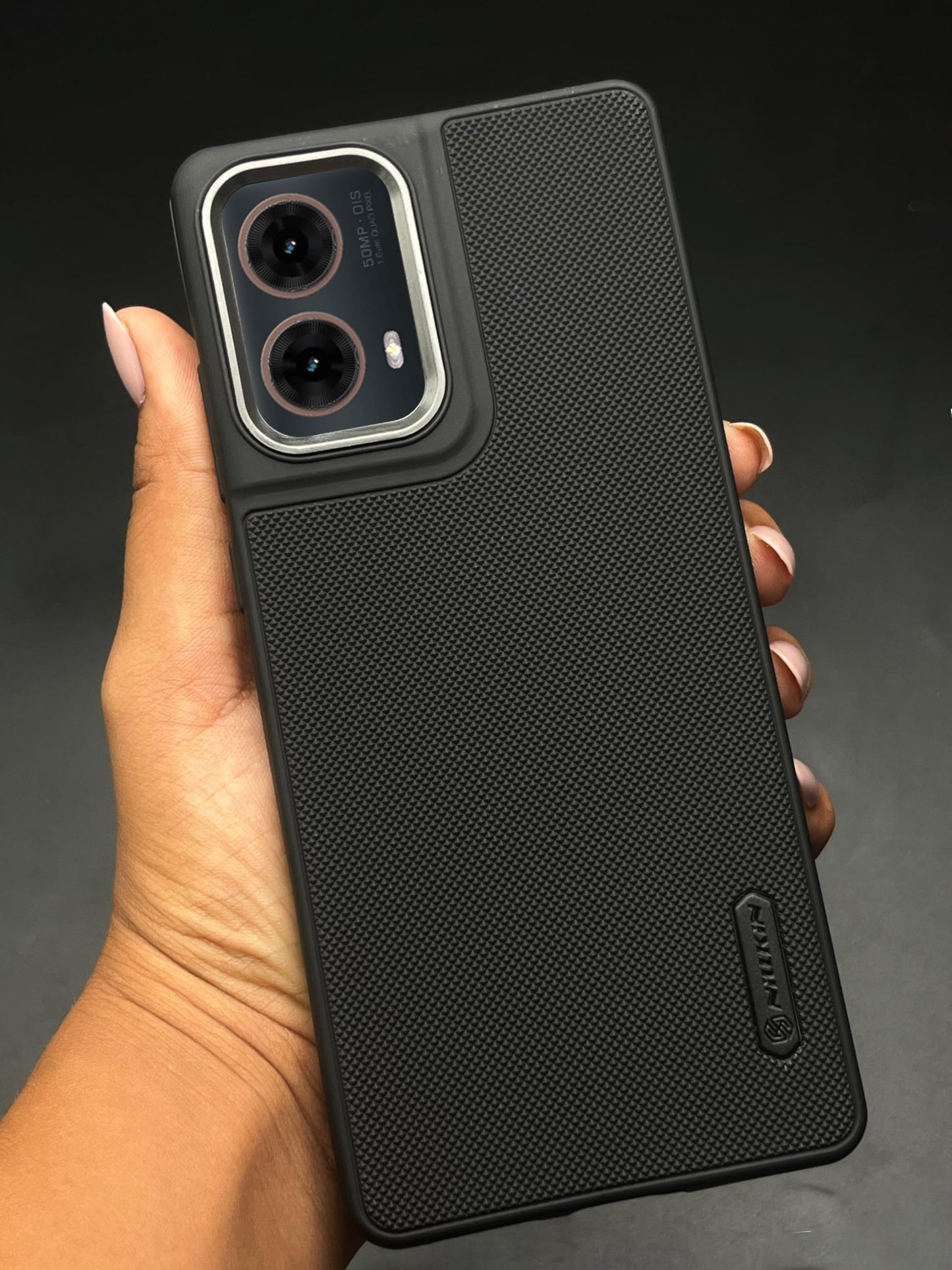 NIUKIN Super Frosted Dotted Case with Camera Ring for Moto G85
