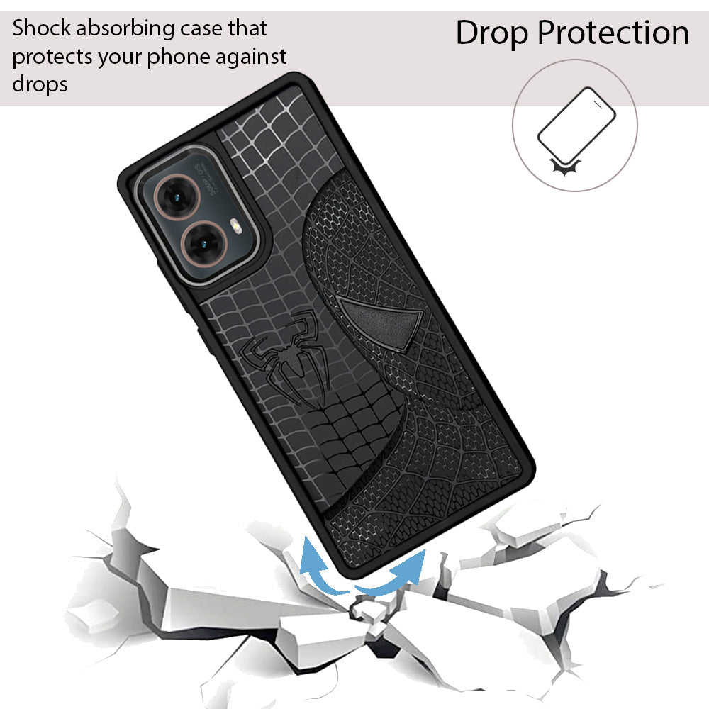 Sp Superhero Web Case with Metallic Camera Ring for Motorola G85