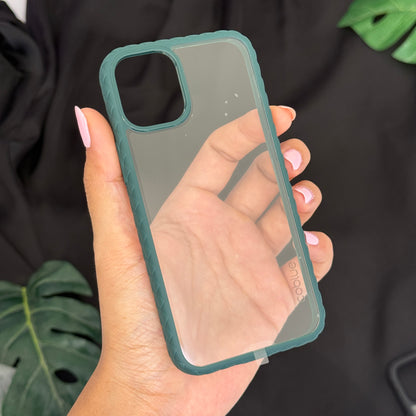 Coblue Anti Yellow Transparent case with Colorful side borders for iPhone 12 Mini