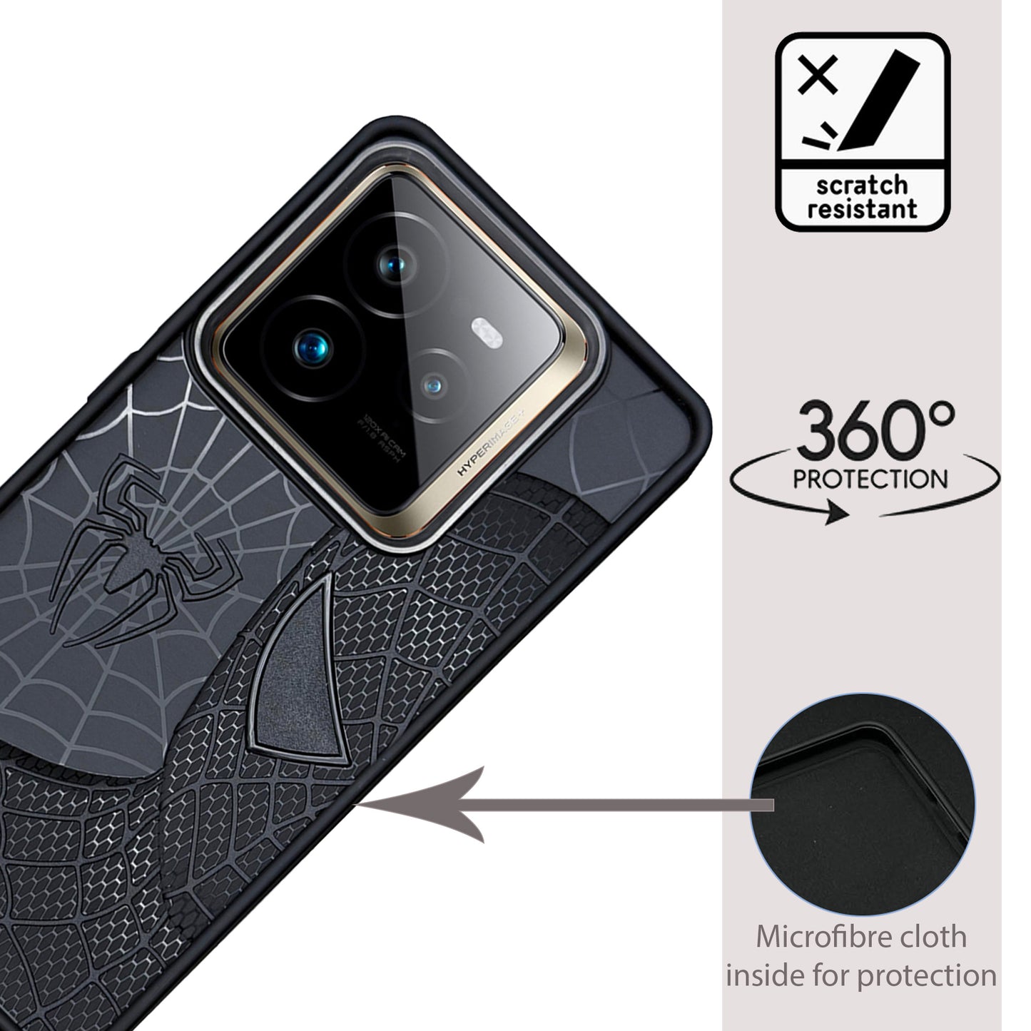 Sp Superhero Web Case with Metallic Camera Ring for Realme GT 7 Pro(5G)
