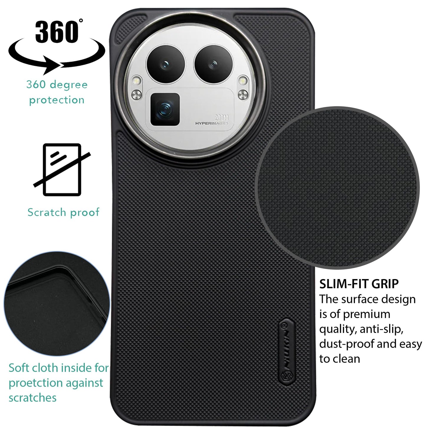 NIUKIN Super Frosted Dotted Case with Camera Ring for Realme GT 8 Pro