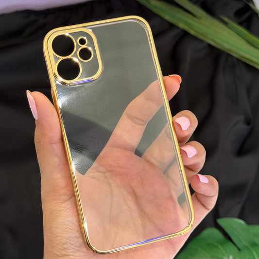 Coblue Anti Yellow Hard Transparent Case with Chrome borders for iPhone 12 Pro(cbk32)