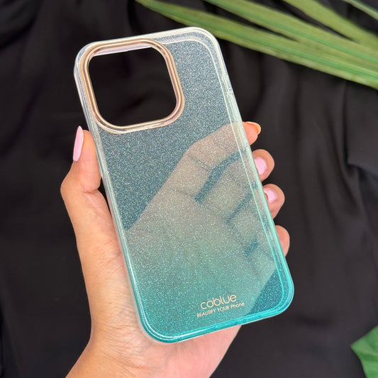 Coblue Transparent Shaded Glitter Case for iPhone 15