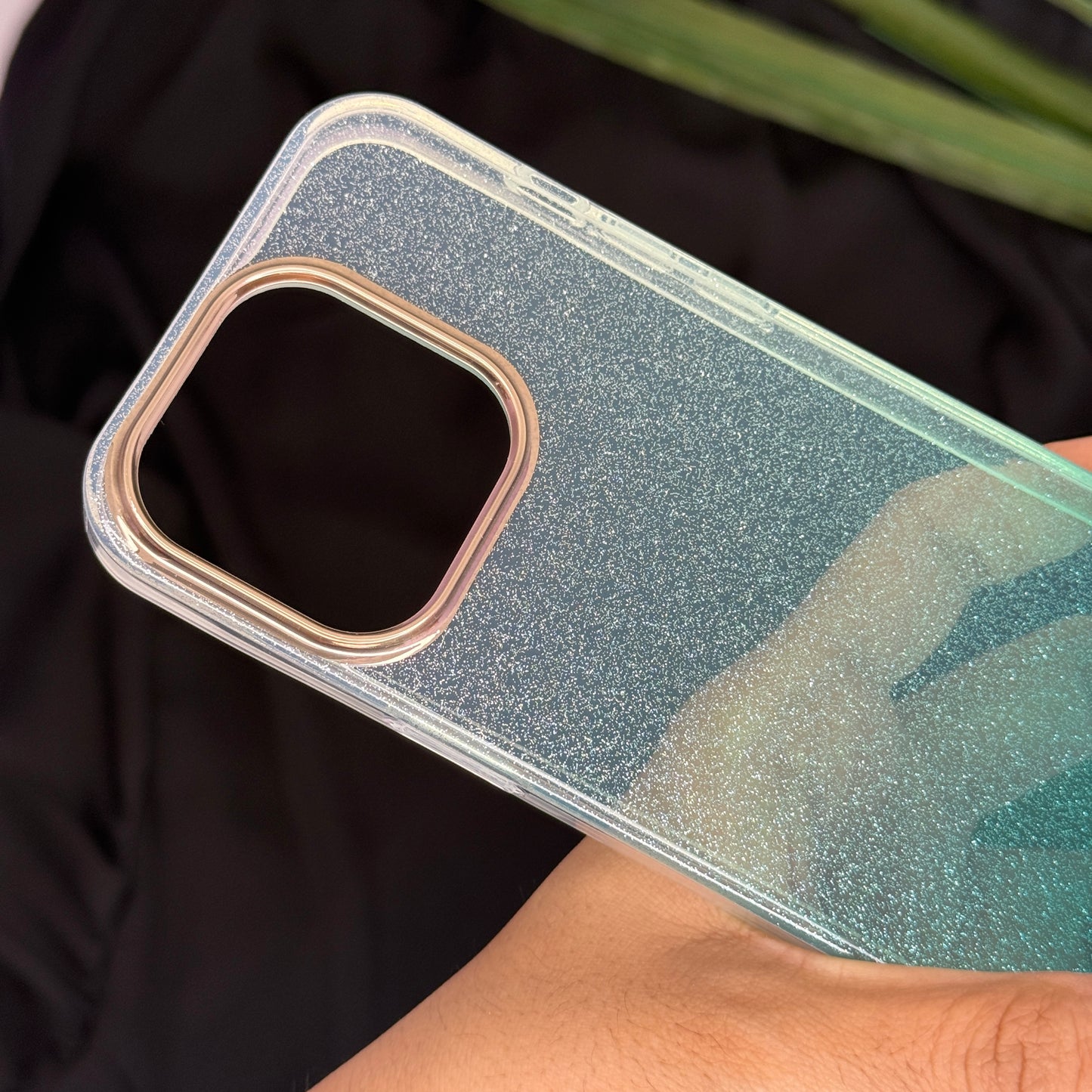 Coblue Transparent Shaded Glitter Case for iPhone 15