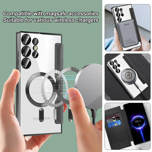 Anti Yellow Transparent Flip Case with Magsafe for Samsung Galaxy S24