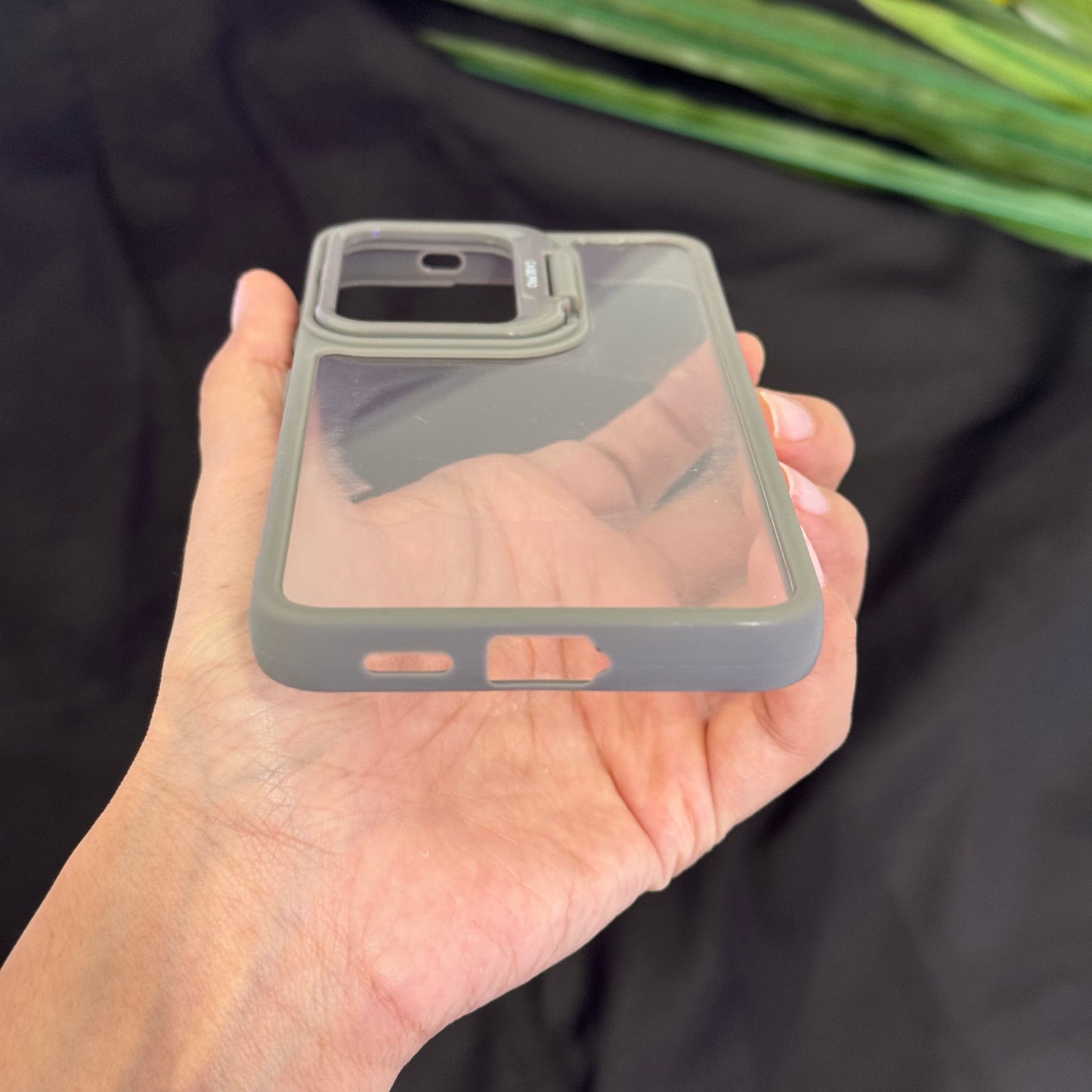 Anti yellow Transparent Case with Camera Ring Stand for Samsung Galaxy S24 Ultra
