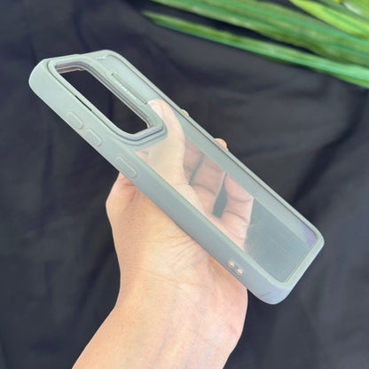 Anti yellow Transparent Case with Camera Ring Stand for Samsung Galaxy S24 Ultra