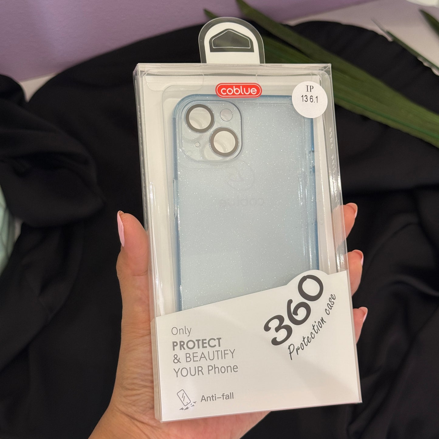 Coblue Soft Glitter Transparent Case with Camera Protection for iPhone 13 Pro Max
