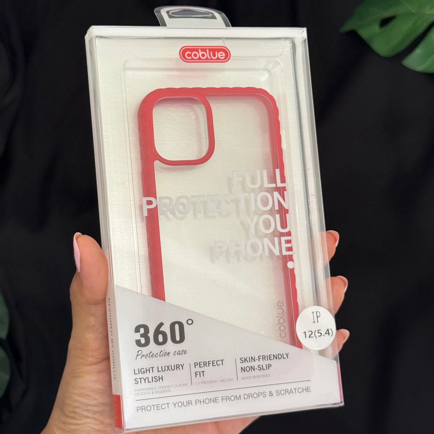Coblue Anti Yellow Transparent case with Colorful side borders for iPhone 12 Mini