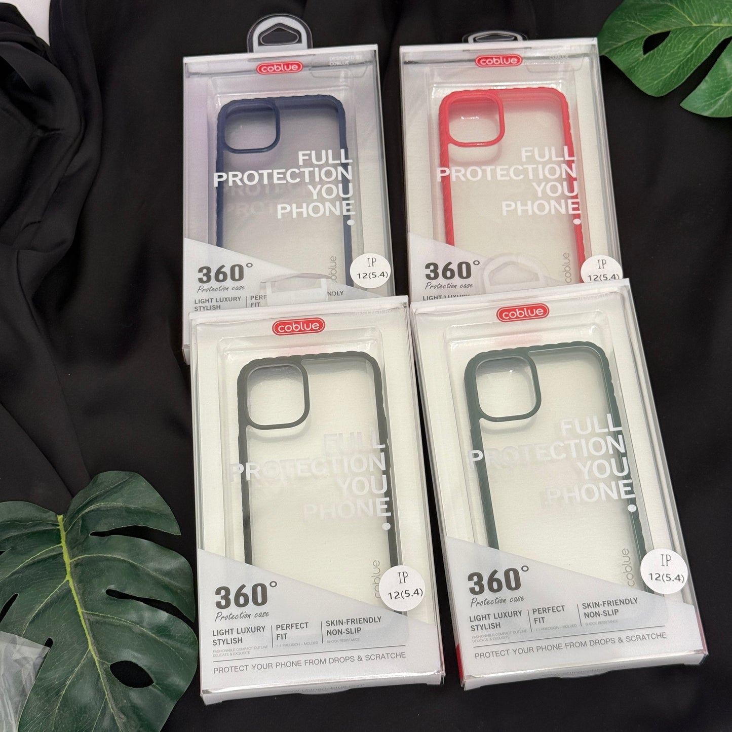 Coblue Anti Yellow Transparent case with Colorful side borders for iPhone 12 Mini