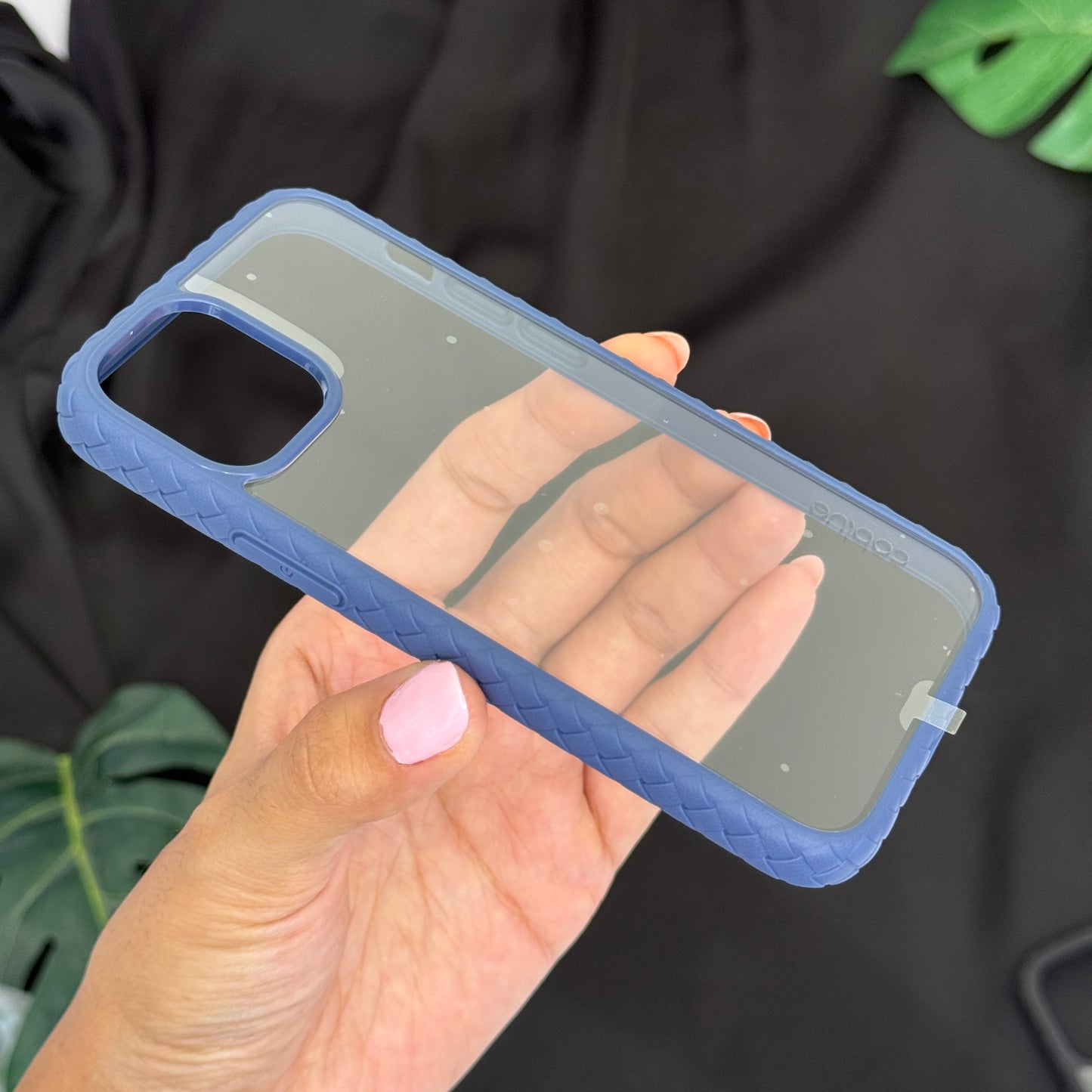 Coblue Anti Yellow Transparent case with Colorful side borders for iPhone 12 Mini
