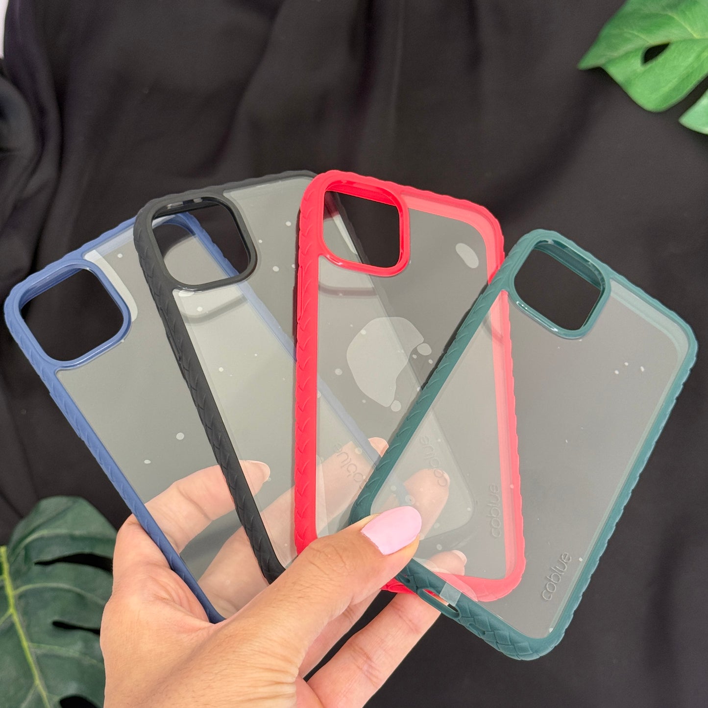 Coblue Anti Yellow Transparent case with Colorful side borders for iPhone 12 Mini