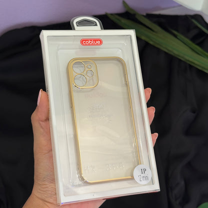 Coblue Anti Yellow Hard Transparent Case with Chrome borders for iPhone 12 Pro Max(cbk32)