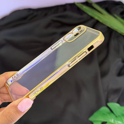 Coblue Anti Yellow Hard Transparent Case with Chrome borders for iPhone 12 Pro Max(cbk32)
