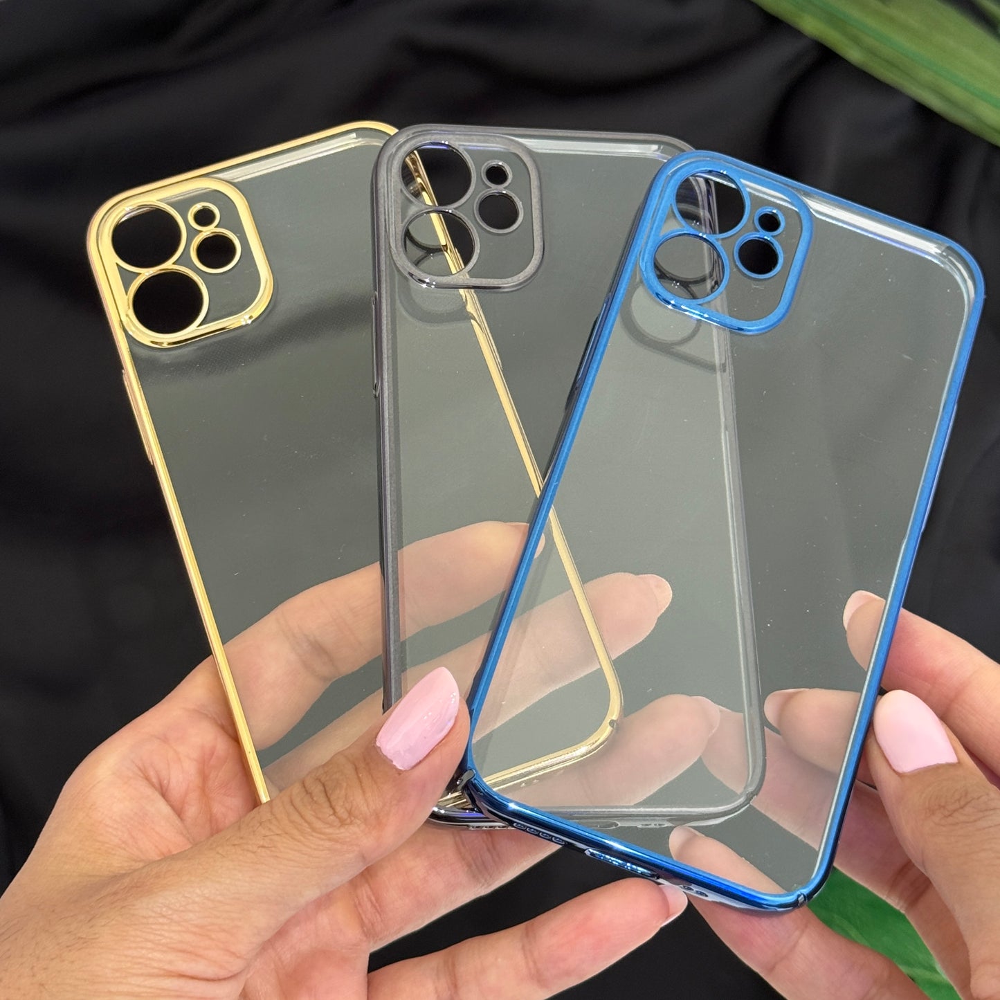 Coblue Anti Yellow Hard Transparent Case with Chrome borders for iPhone 12 Pro Max(cbk32)