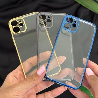 Coblue Anti Yellow Hard Transparent Case with Chrome borders for iPhone 12 Pro Max(cbk32)